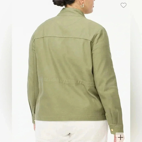 J Crew Utility Jacket Olive Green NWT Women’s Size XL Cotton Blend Zip Up - Picture 3 of 12